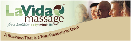 image of logo of LaVida Massage franchise business opportunity LaVida franchises LaVida Massage franchising
